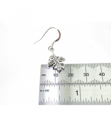 Oak Tree Leaf sterling silver earrings x 1 pair leaves drops