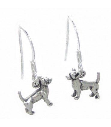Chihuahua TINY dog earrings sterling silver .925 pair Chihuahuas
