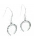Horseshoe sterling silver earrings 925 x 1 pair lucky drops