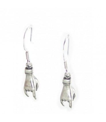 Italian Good Luck Hand Sign sterling silver earrings .925 x 1 pair