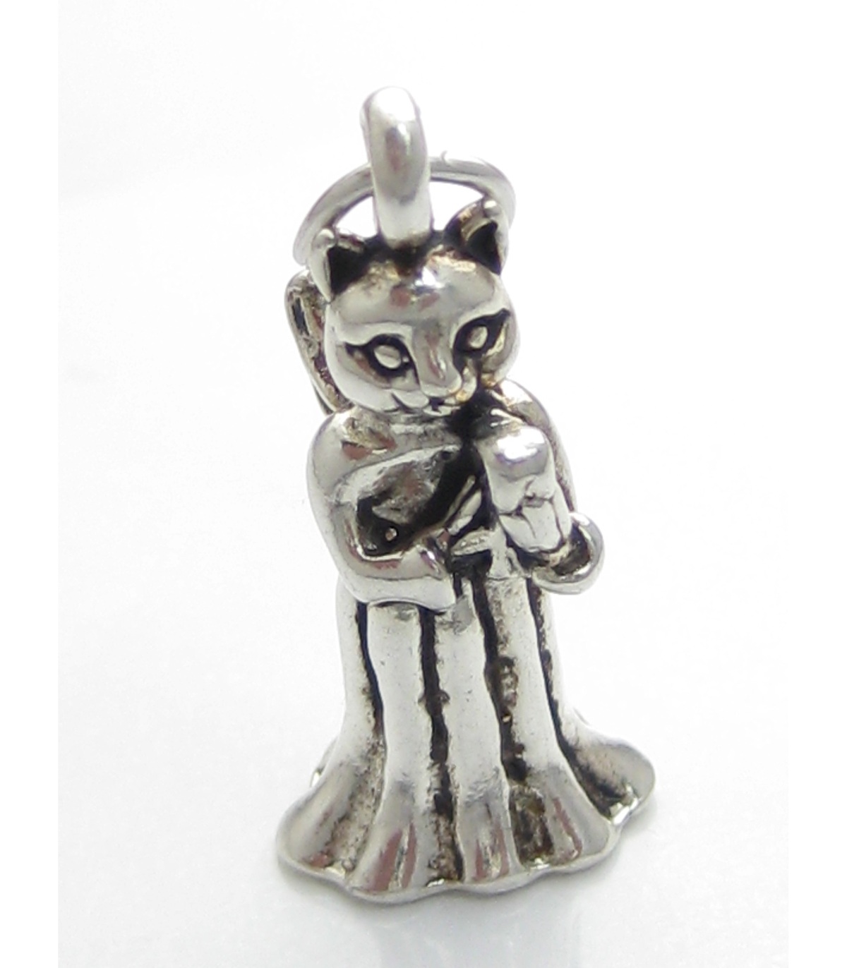 Sterling Silver 3D Cat Charm Charms Cats