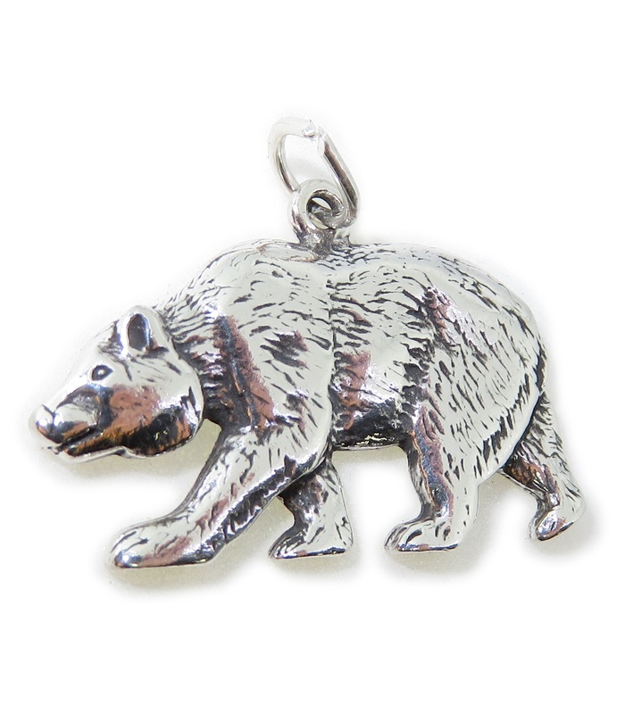Bear Walking sterling silver charm .925 x 1 Bears Rupert charms