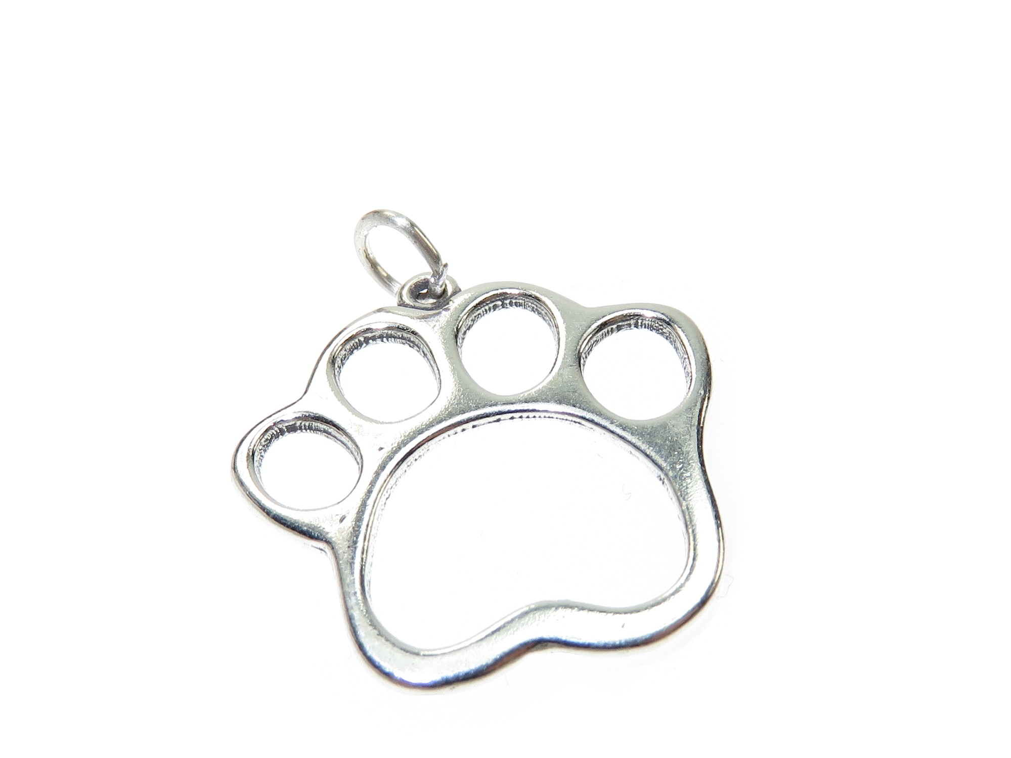 Large Pawprint sterling silver charm pendant .925 x 1 Dogs Cats charms