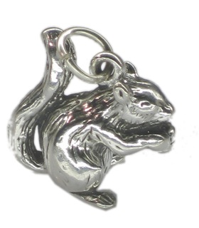 Squirrel sterling silver charm .925 x 1 Squirrels charms 