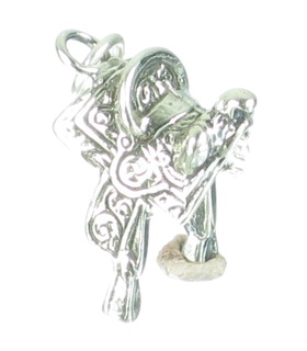 English Horse Saddle sterling silver charm .925 x 1 Horse riding charms DKC38567 