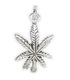 Cannabis leaf sterling silver charm pendant .925 x 1 Drug Leaves charms