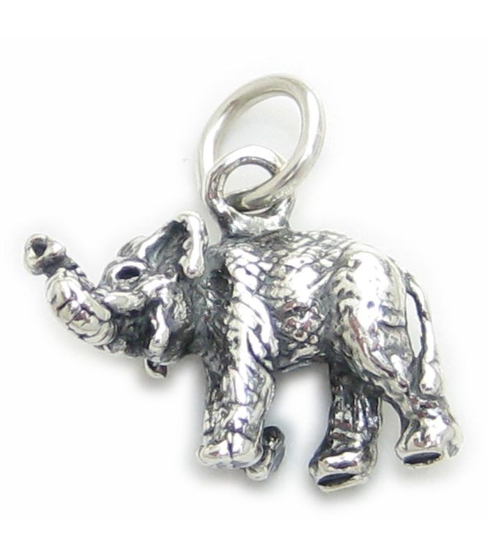 Elephant sterling silver charm .925 x 1 Elephants charms 