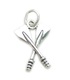 Crossed Oars sterling silver charm .925 x 1 boating rowing boats charms