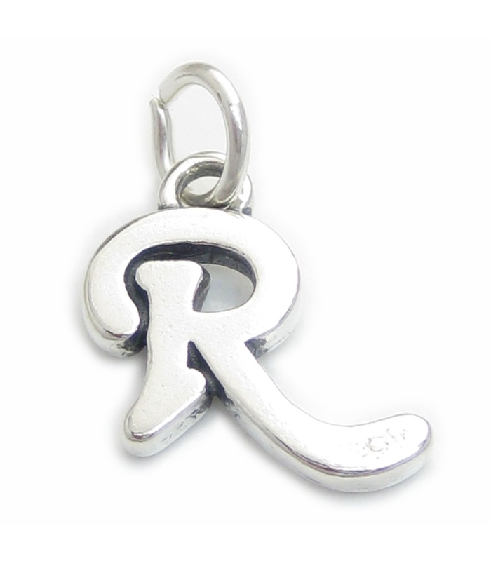 Letter T Initial sterling silver charm .925 x 1 Letters charms Style 6 