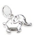 Elephant small sterling silver charm .925 x 1 Elephants charms