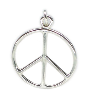 Peace sterling silver pendant charm .925 x1 Peaceful charms and pendants