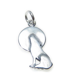Gray Wolf sterling silver charm .925 x 1 Grey Wolves charms CF3803 