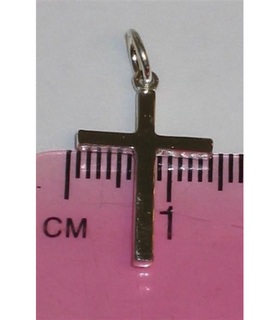 Cross plain sterling silver pendant .925 x 1 Holy Crosses 