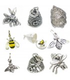 Bee silver charms