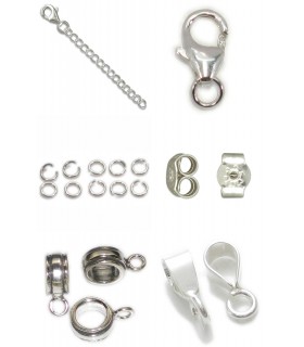 Accessori in argento - Convertitori di perline - Chiusure - Farfalle - Accessori per ciondoli