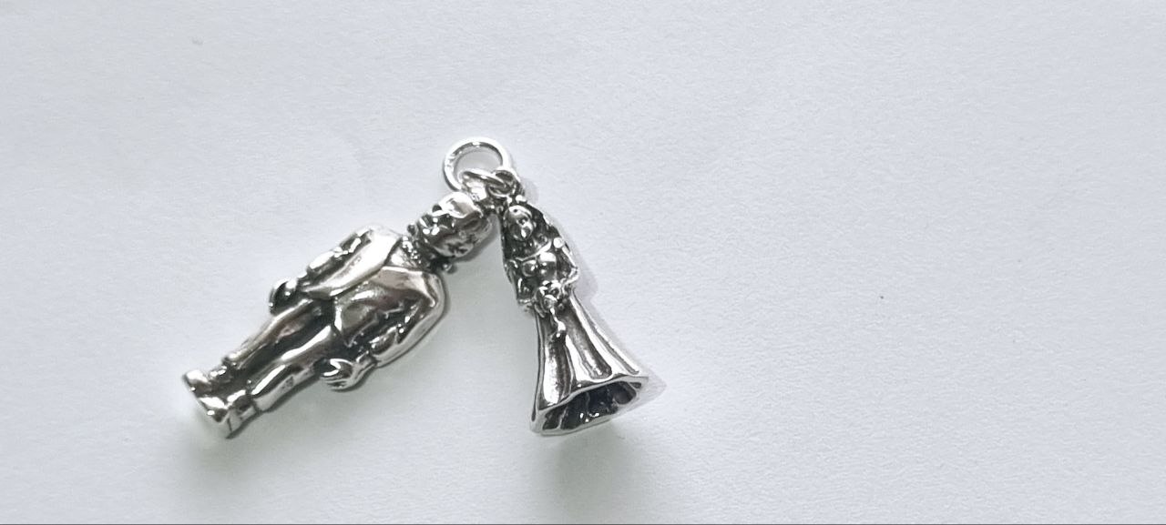 Front view of both sterling silver charms